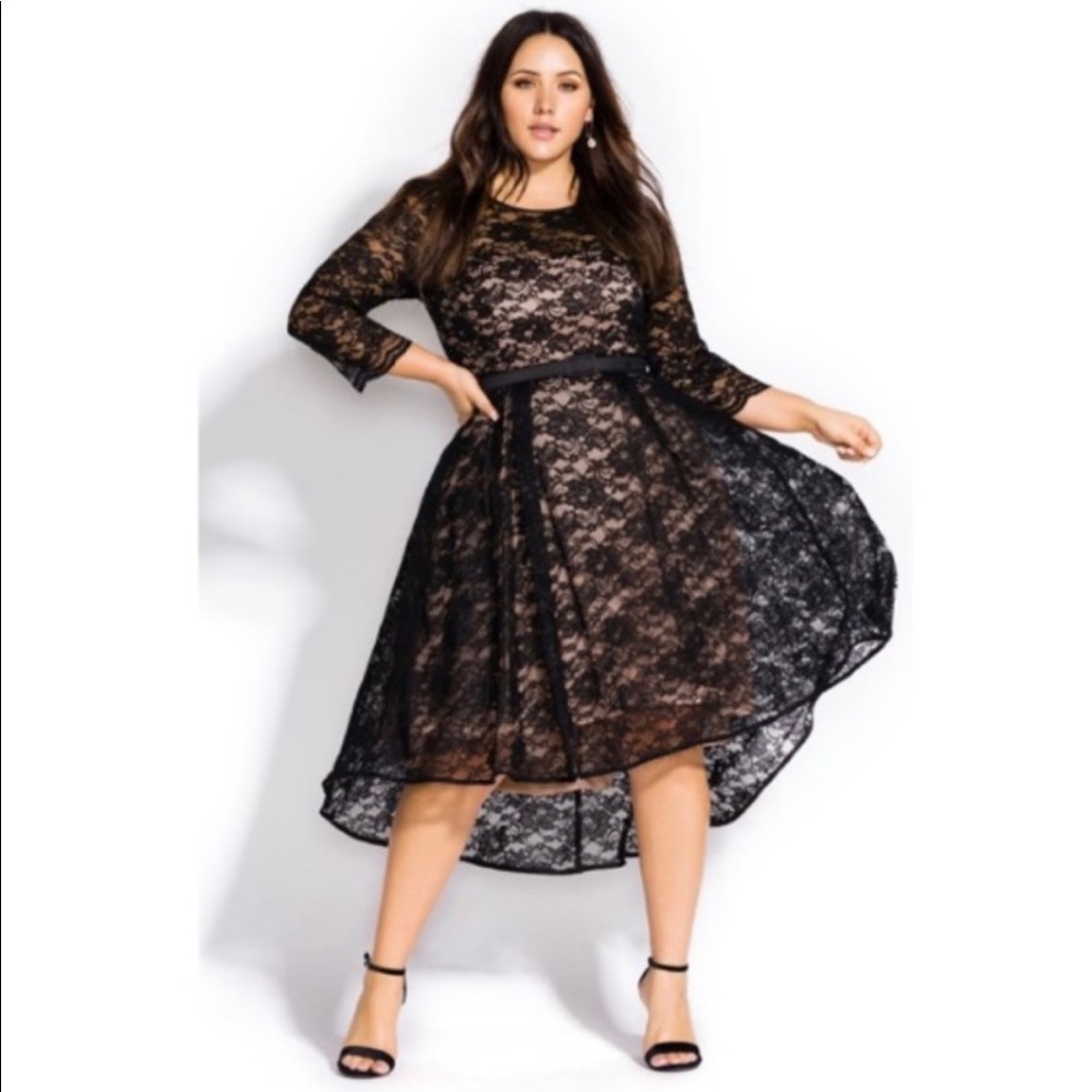 City Chic High Low Lace Lovers Dress